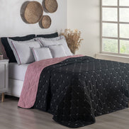 Full/Queen Reversible Bedspread Set Embroidered 94.5 x 86.6 in – 400 Thread Count Soft Elegant Bedding Red