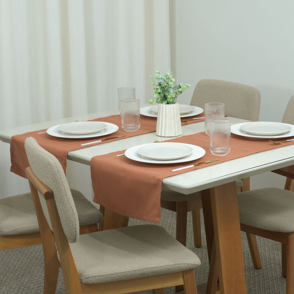 Essence Table Runner 51.18 x 15.75 in Linen Blend, 60% Cotton 40% Polyester