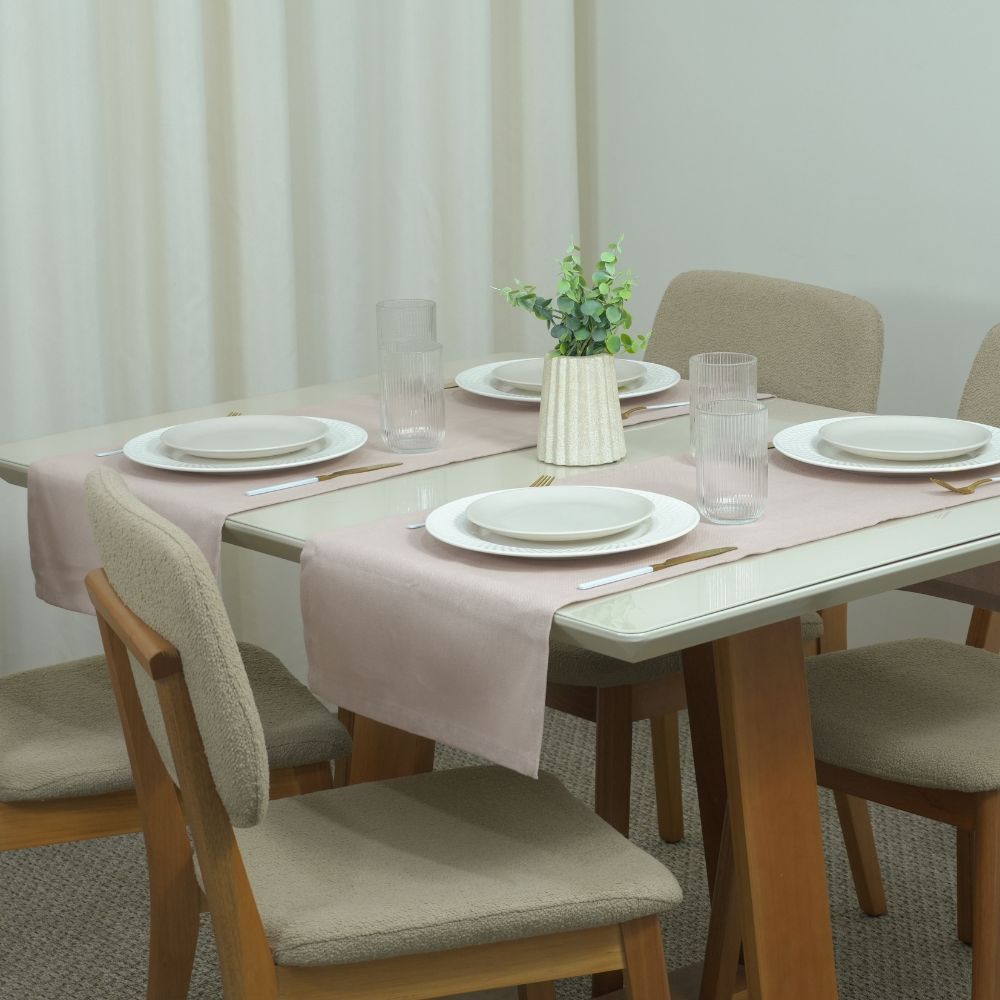Essence Table Runner 51.18 x 15.75 in Linen Blend, 60% Cotton 40% Polyester