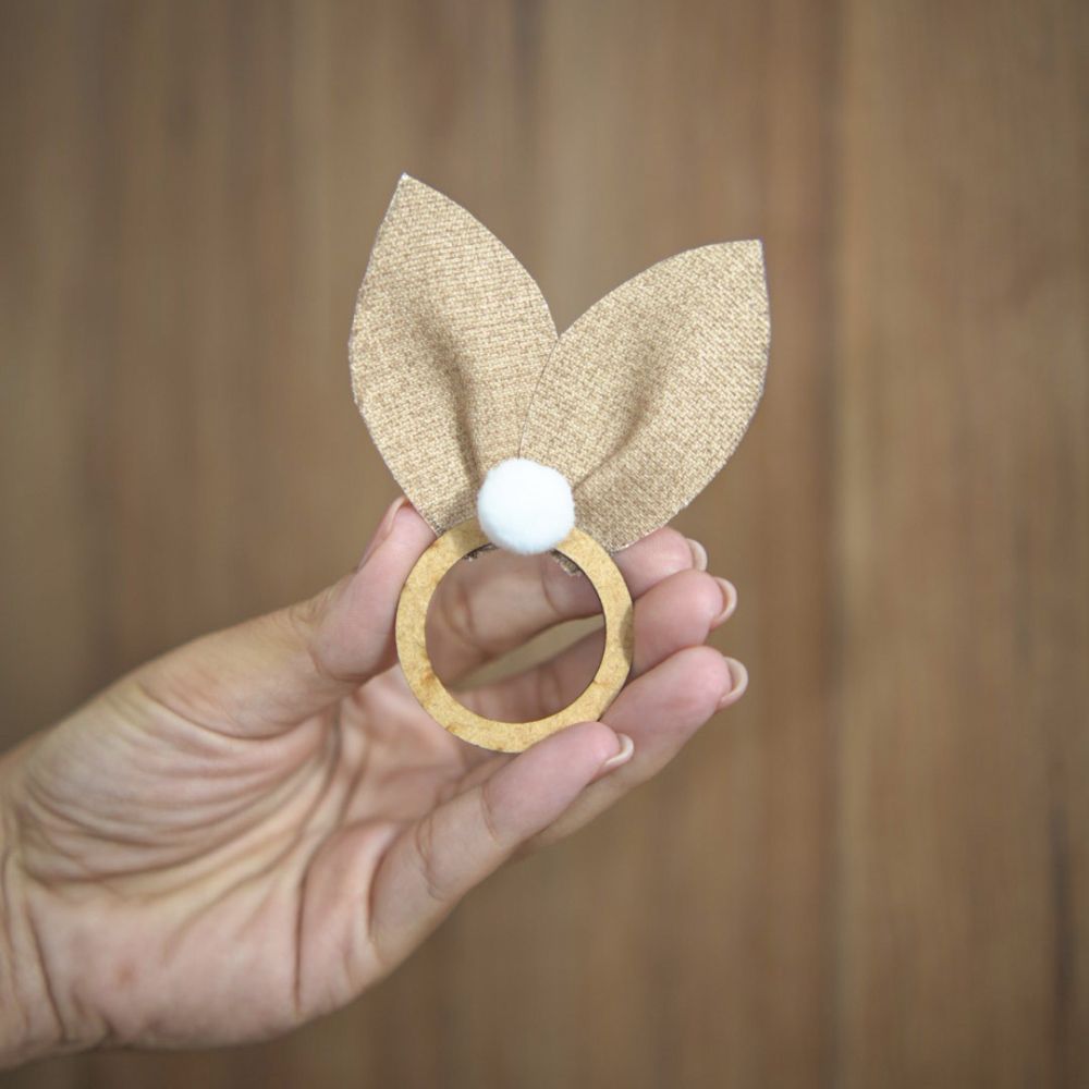 Easter Bunny Ear Napkin Rings Set of 10, 3.94 x 2.76 in