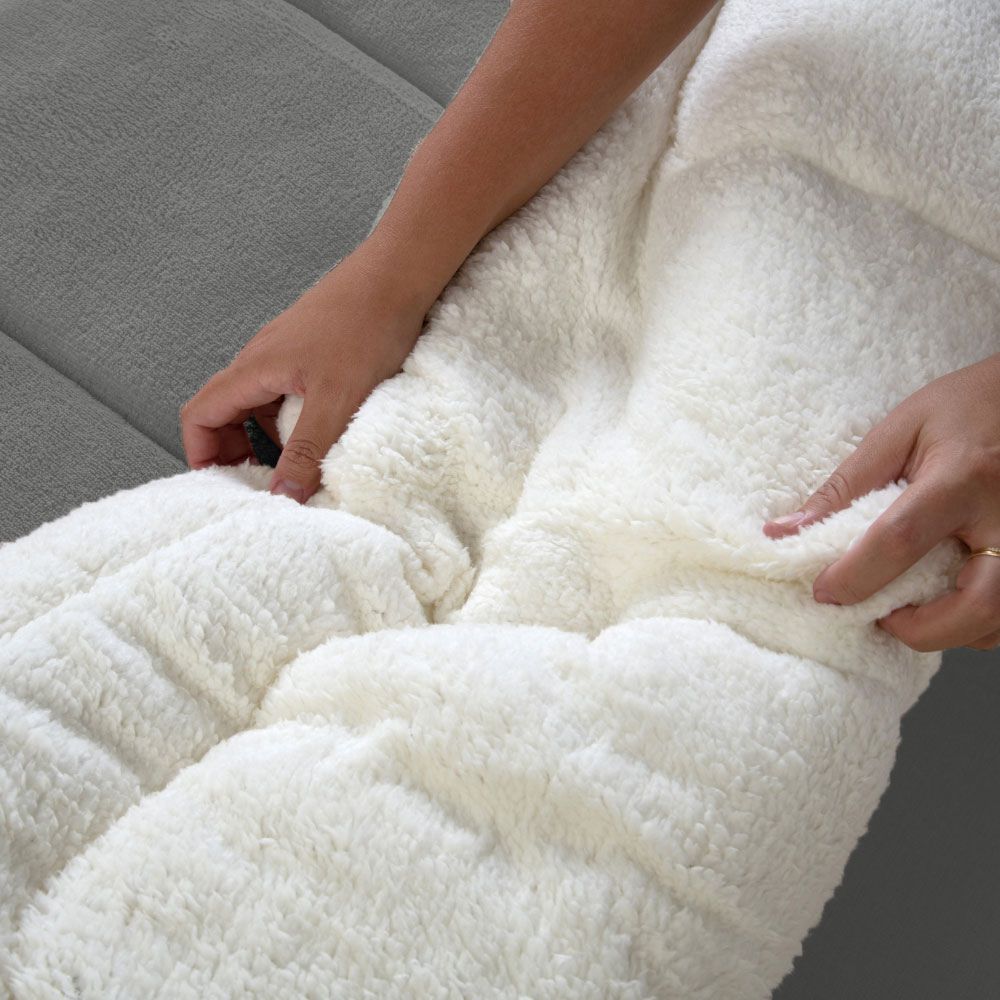Twin Reversible Comforter Soft & Sherpa Fleece 90.6 x 66.9 in – Warm & Cozy Lightweight Bedding