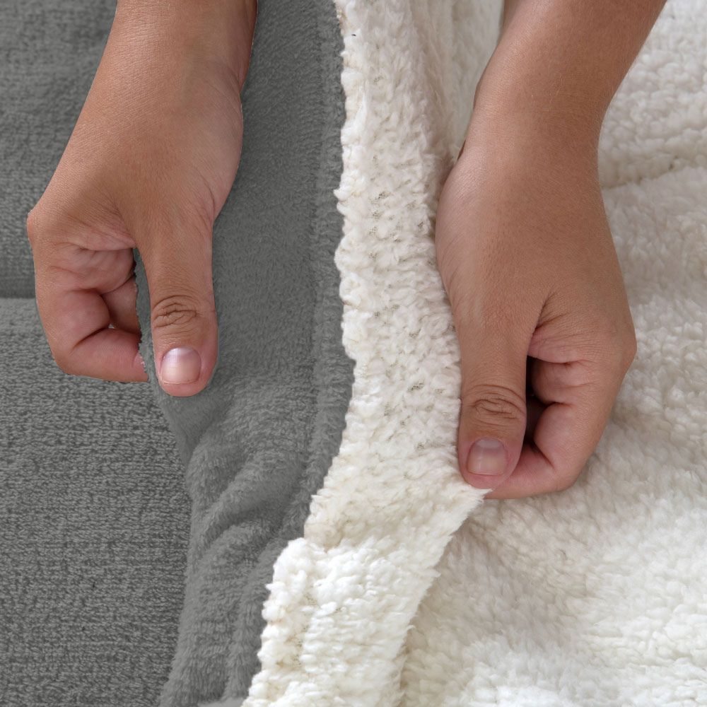 Twin Reversible Comforter Soft & Sherpa Fleece 90.6 x 66.9 in – Warm & Cozy Lightweight Bedding