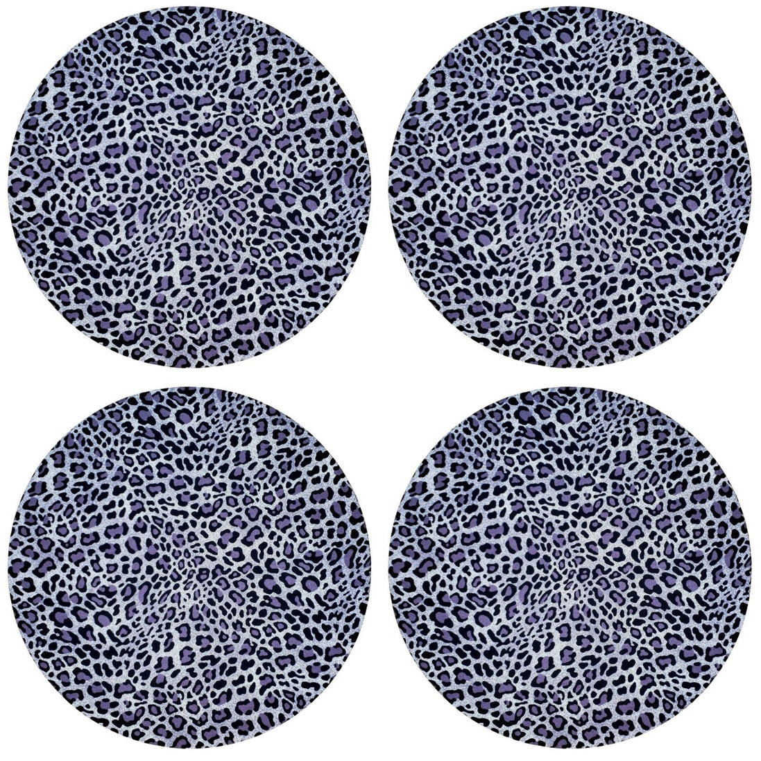Charlo's Set of 4 Round Placemats Covers Night Jaguar 14 Dia inch