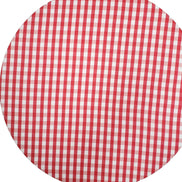 Charlo's Set of 4 Round Placemats Covers Red White Plaid 14 Dia inch
