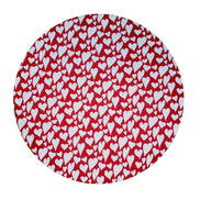 Set of 4 Round Placemats Covers Romantic Heart Red 14 Dia inch