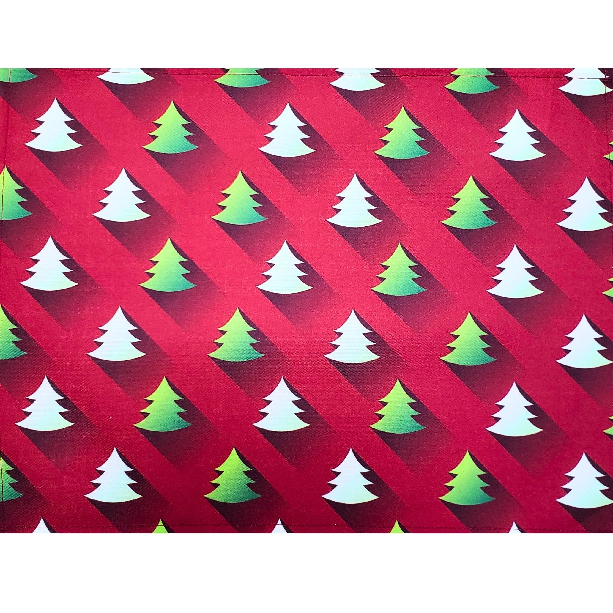 Set of 4 Placemats Green Degrade Christmas Tree Cloth Waterproof 17