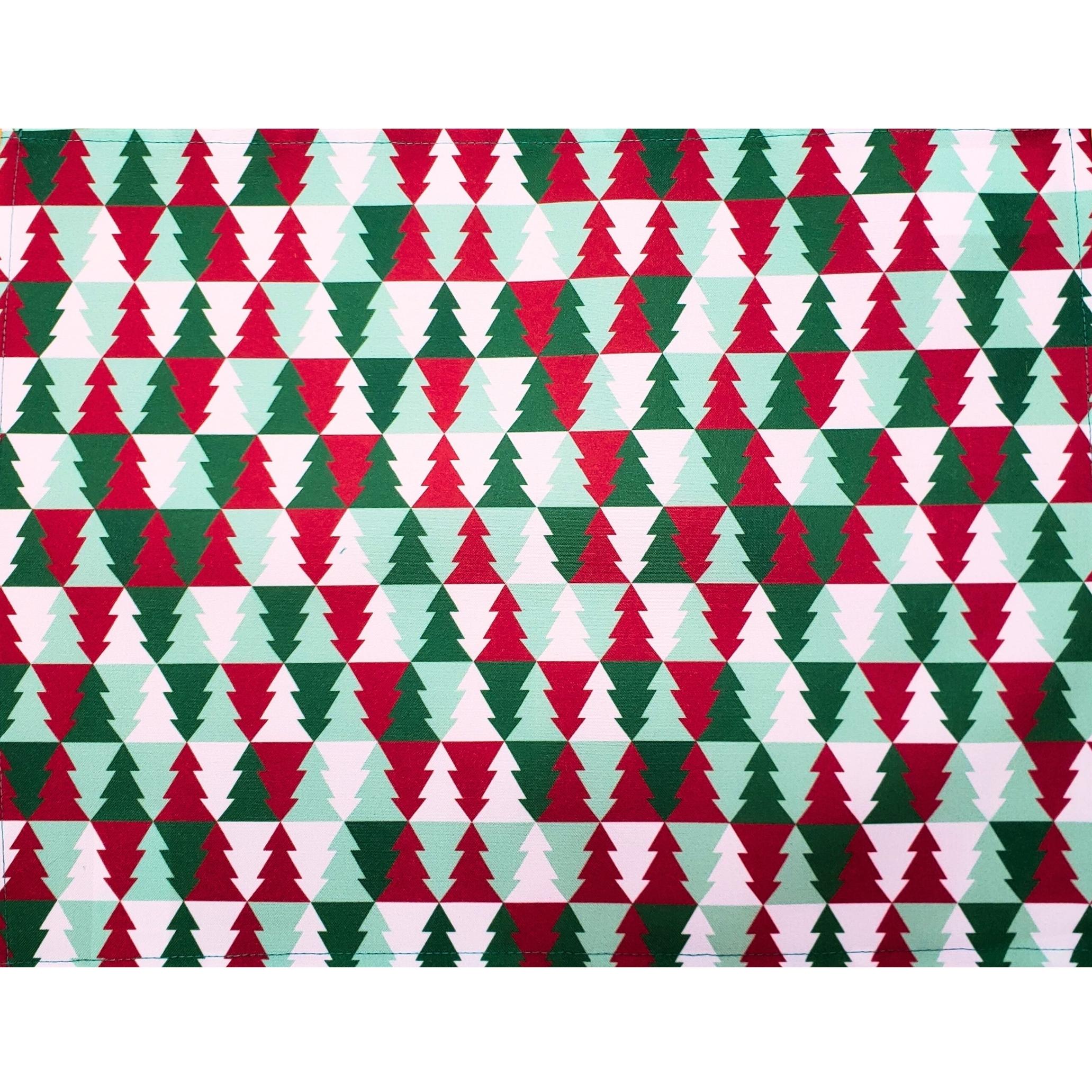 Set of 4 Placemats Christmas Tree Tile Cloth Waterproof 17