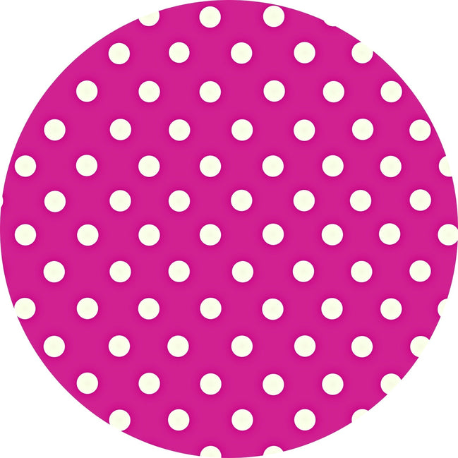 Charlo's Set of 4 Round Placemats Covers 14 Dia inch Dot Polka Pink