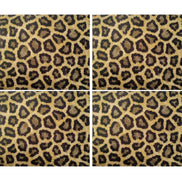 Set of 4 Waterproof Rectangular Placemats Wild Jaguar 17X13