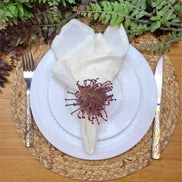 Set of 4 Lilac Rustic Savanna Flower Napkin Rings